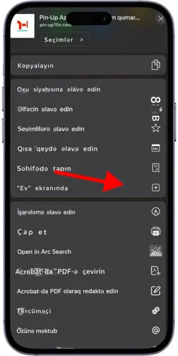 iOS-da ana ekrana əlavə et