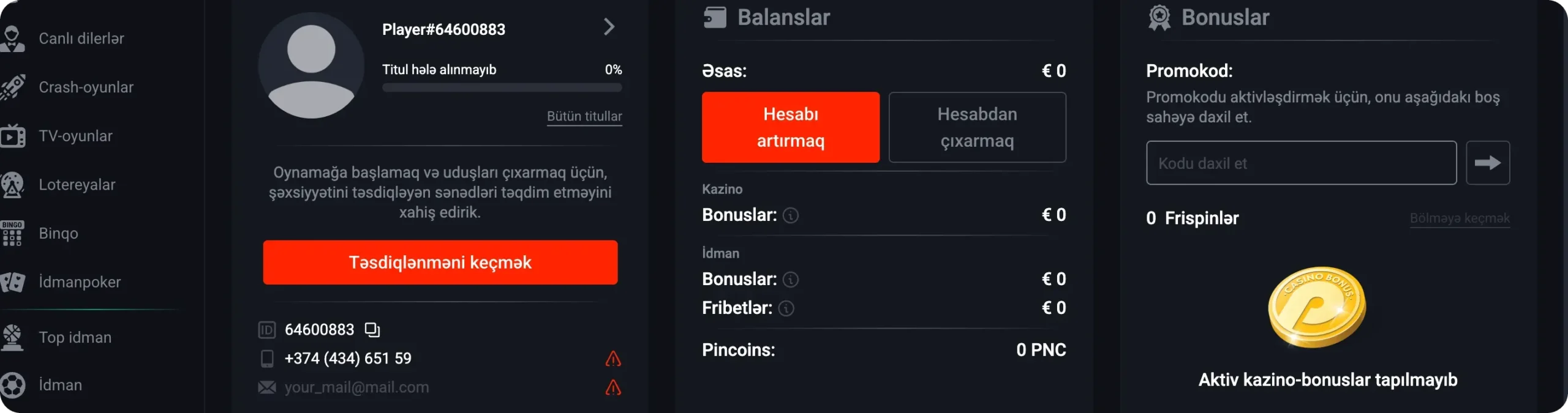 Qeydiyyatınızı təsdiqləyin